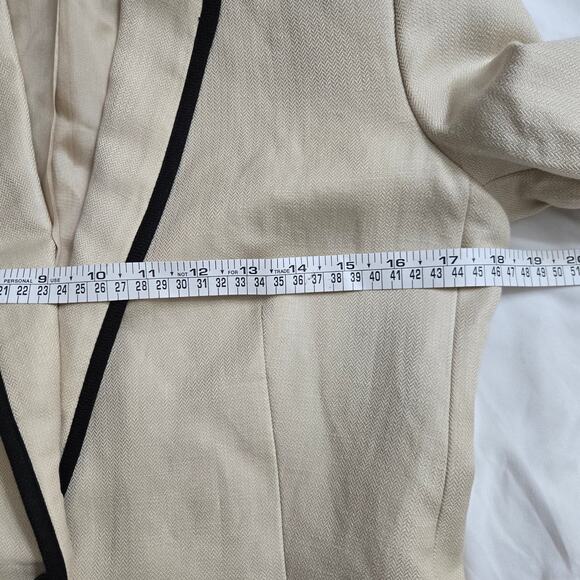 MNG Mango Womens Classic Preppy Schoolboy Tailored Linen Blend Blazer Jacket 6 - Picture 10 of 11